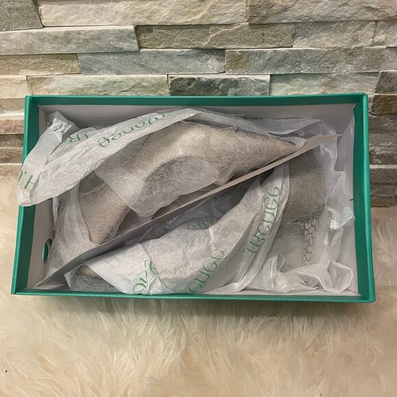 J.Renéé Maressa Heel 7W Pearl Patent Taupe | Metallic Filigree Stiletto NIB Pump - Picture 9 of 14